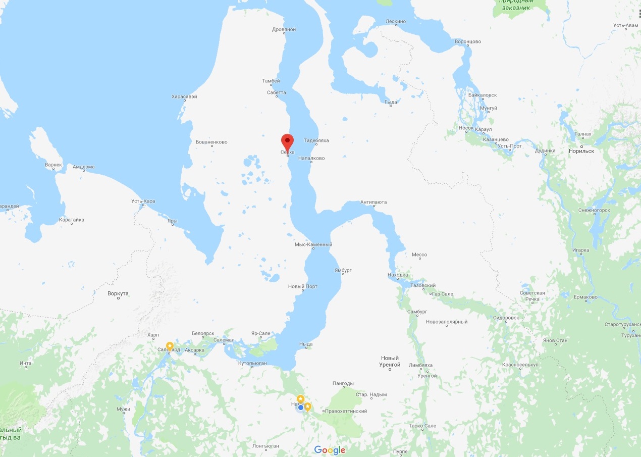 Поселок харп на карте ямало ненецкого автономного